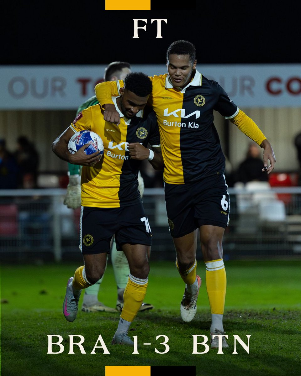 burtonalbionfc's tweet image. A Tyrese Shade hat-trick sees #TheBrewers progress to round 3.