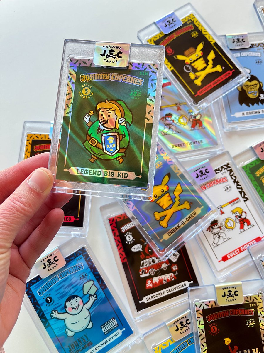 JohnnyCupcakes's tweet photo. Trading cards &amp; pins have been the foundation of my T-shirt brand!

These delectables are great stocking stuffers &amp; one size fits all gifts!

Today only special deals: https://t.co/P4j6UWNswm

——

#tradingcards #cardbreaks #johnnycupcakes #pastrychef #retrocollective #retrogamer https://t.co/WVL8UjCvUR