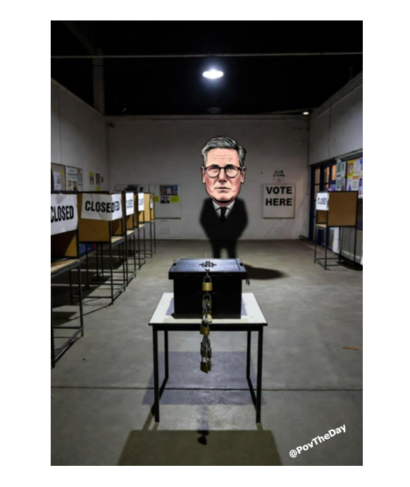 PovTheDay's tweet photo. 🧵1/7
🚨 Labour Cancels Democracy: Starmer’s Fear of the Voters 🚨
Keir Starmer has once again postponed local elections - denying millions their democratic voice. This isn’t administration, it’s manipulation.
#LabourFailure #DemocracyDenied #StarmerSpin https://t.co/TdaWsJls7l