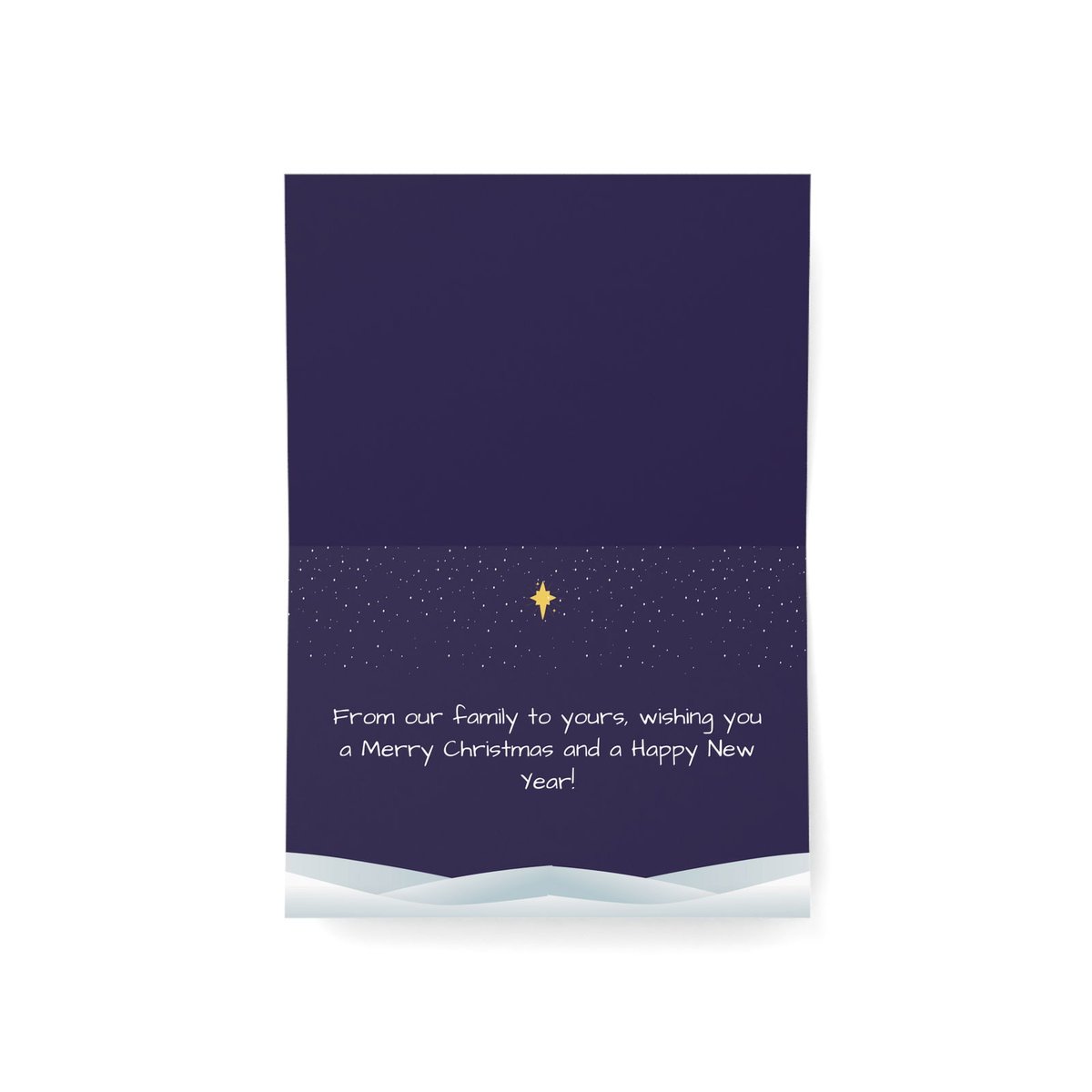 3rdStarENTMT's tweet photo. Celebrate the joy of the Christmas season with our heartfelt card. Front Design: "Merry Christmas” Inside text:  “From our family to yours, wishing you a Merry Christmas and a Happy New Year!” Buy now! #GreetingCards #ChristmasCards 🔗 https://t.co/Cualt8ETgZ https://t.co/RBPWjKeIkR