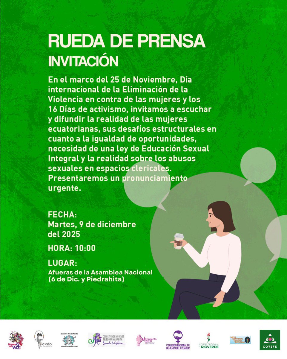 RUEDA DE PRENSA 

Pronunciamiento urgente sobre la realidad de las mujeres, los desafíos estructurales en cuanto a igualdad de oportunidades #LAESI y la realidad sobre los abusos sexuales en espacios clericales.

Martes 9 de dic, 10:00, Afueras de la Asamblea Nacional