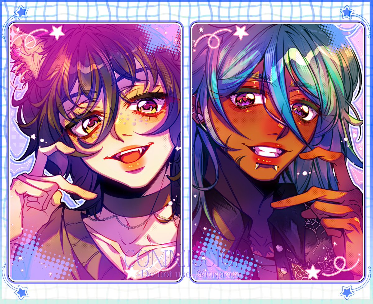 Couple Matching Photocard for @/GraveyardArt ⟡ ݁₊ .
#skeb #commission