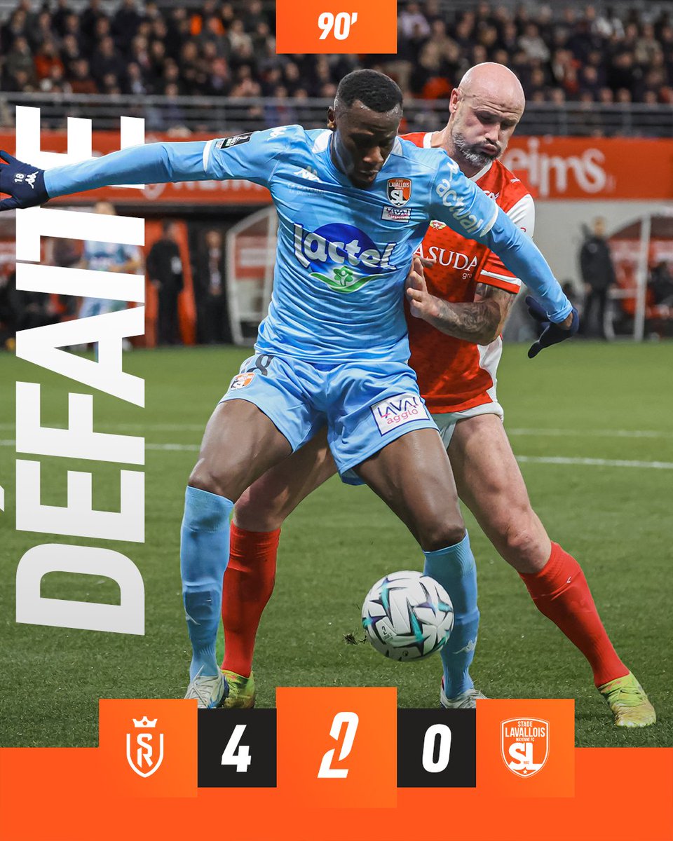 stadelavallois's tweet photo. โฑ๏ธ 90โโฎ #SDRLAVAL
Un match ร oublier pour nos Tango qui sโinclinent face au @StadeDeReimsโฆ ๐ฉ Il faudra se relever dรจs vendredi ร domicile ! Merci aux spectateurs prรฉsents ร Reims pour leur soutien ! ๐งก๐ค
4๏ธโฃ-0๏ธโฃ
#SDRLAVAL | #SouriezCestduFootCestLaval https://t.co/fYvAhjSPbm