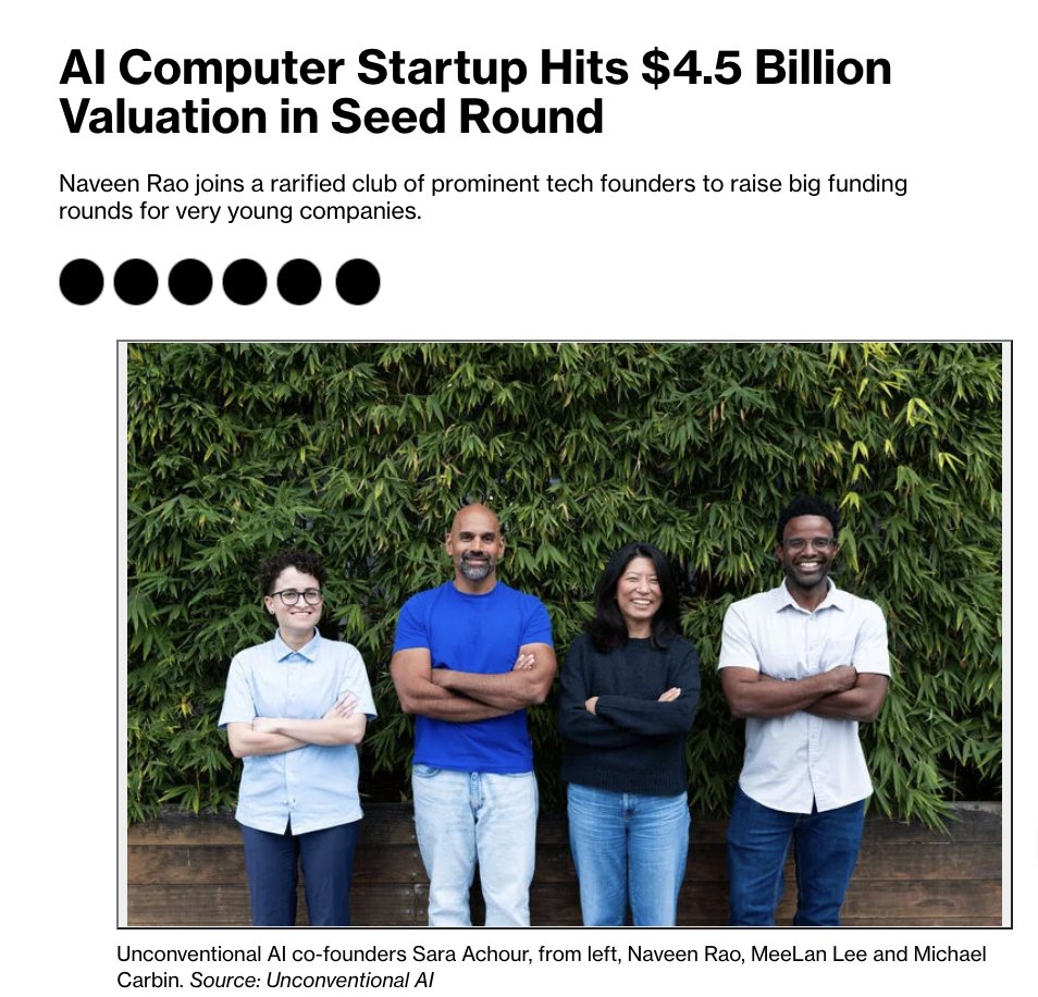 pitdesi's tweet image. Another Unicorn seed round.

@NaveenGRao, who founded MosaicML (acquired by Databricks for $1.3B) raised a $475M seed round at a $4.5B valuation.

What are the other companies that had &amp;gt;$1B valuation at Seed?
SSI, Thinking Machines, Erebor