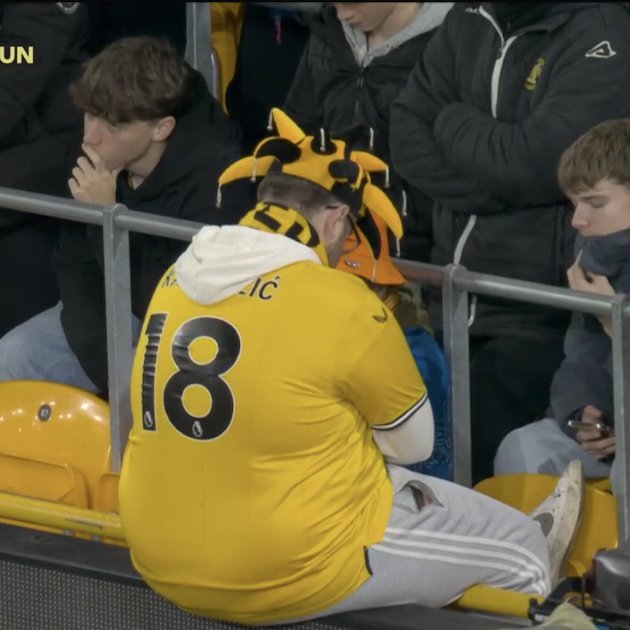 Footballtweet's tweet image. This Wolves fan can't even watch.