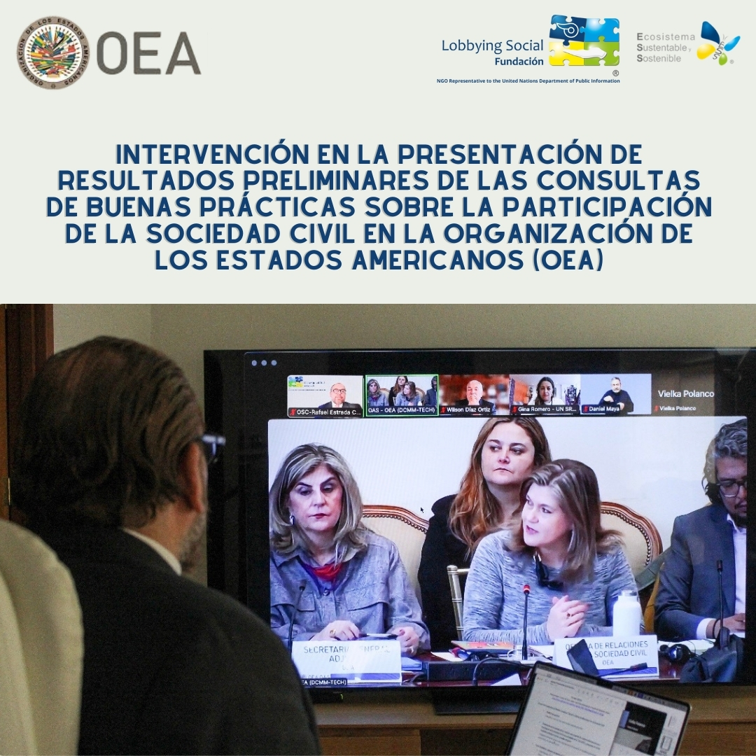 LobbyingSocial's tweet photo. Nos congratula que la @OEA_oficial, haya invitado a nuestro Coach and Lobbyist General, Mtro. Rafael Estrada Cano, para hablar en el marco de la "Presentación de los Resultados Preliminares de las Consultas de Buenas Prácticas sobre la Participación de la Sociedad Civil”. https://t.co/Bs8a5uHF2m