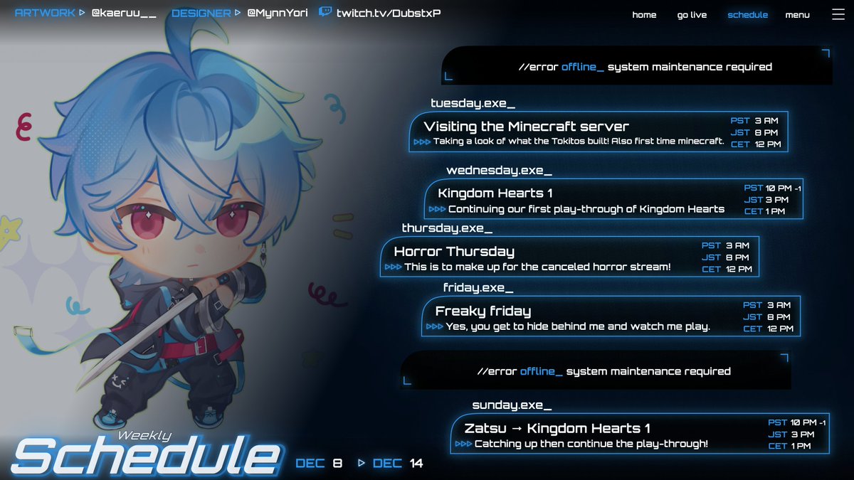 DubstxP's tweet photo. // SCHEDULE //
First time Minecraft?
General ▸ #DubstePvt
Live ▸ #LIVEsteP
Art ▸ #DubstePNG
Memes ▸ #MemesteP
Clips ▸ #ClipsteP
Music ▸ #SingsteP
NSFW ▸ #DubstePonME https://t.co/2vTQ7otIpg