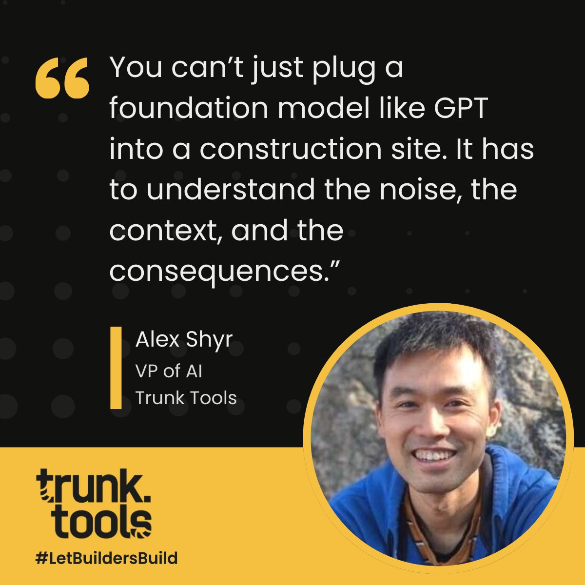 “You can’t just plug a model like GPT into a jobsite.” Trunk Tools’ AI team builds models that understand construction’s noise, context &amp; consequences.👇
hubs.la/Q03WwN5g0

#TrunkTools #LetBuildersBuild #ConstructionAI #AI