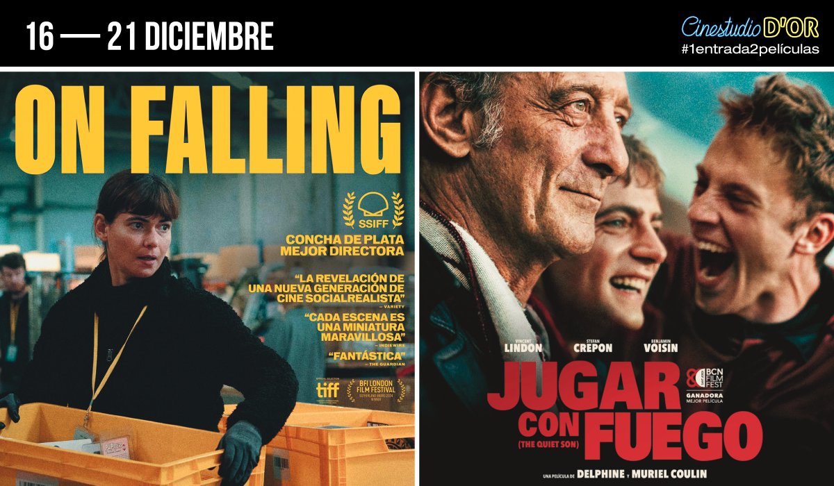 cinestudiodor's tweet photo. Hoy último día:
16:30h. #OnFalling
18:20h. #JugarConFuego
20:25h. #OnFalling
22:15h. #JugarConFuego
Entrada domingo:🎫 5€ #1entrada2películas
https://t.co/VfnnW1RtfO https://t.co/OlKu06OzNZ