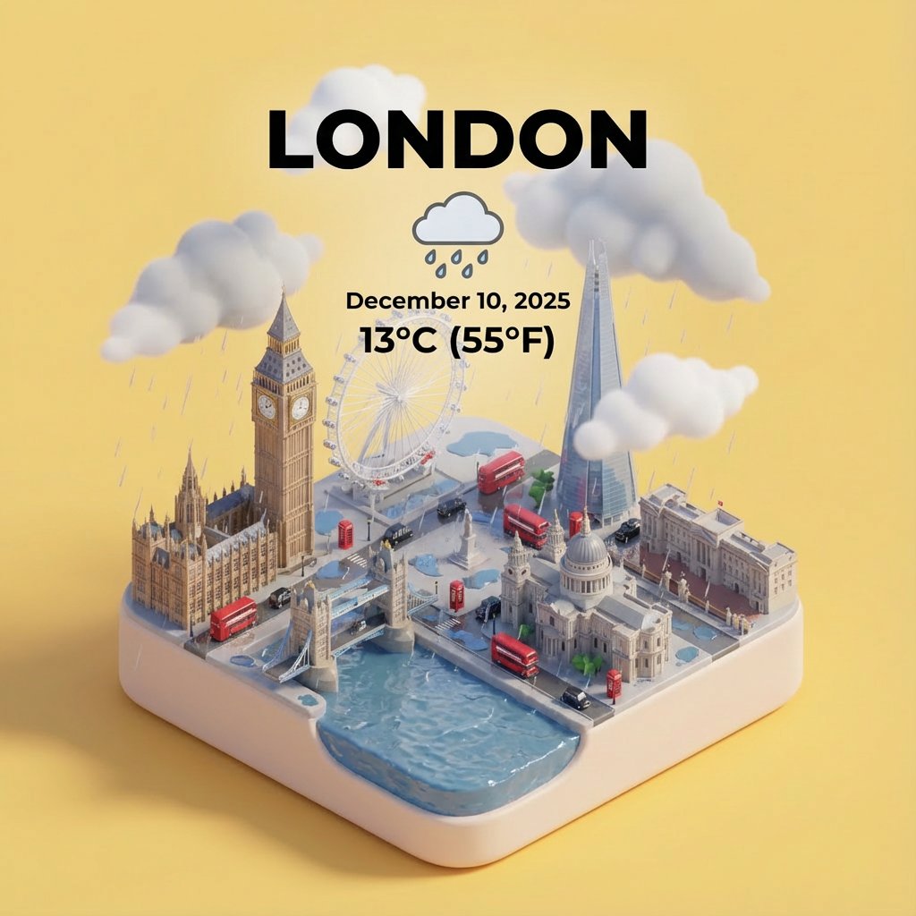 Jason_2772's tweet photo. Updated @TechieBySA prompt to provide more consistent outputs.

Includes:
1. Text position and layout (image reference)
2. Hexadecimal colour for the background
3. Weather Icons by Erik Flowers (influenced)
4. Icon base shape 

[PROMPT]
CITY=New York, USA

Present a clear, 45° top-down isometric miniature 3D cartoon scene of New York, featuring its most iconic landmarks and architectural elements and use the provided layout for text/icon placement and font styling. Use the reference as a guide for the shape of the base of the city isometric icon.

Use soft, refined textures with realistic PBR materials and gentle, lifelike lighting and shadows. Integrate the current weather conditions directly into the city environment to create an immersive atmospheric mood.

Use a clean, minimalistic composition with a soft, solid-colored #ffcc00 background. At the top-center, place the title “New York. ” in large bold text, a prominent weather icon beneath it (use Weather Icons by Erik Flowers) beneath it, then the date (small text) and temperature (medium text).

All text must be centered with consistent spacing, and may subtly overlap the tops of the buildings. Square 1080x1080 dimension.