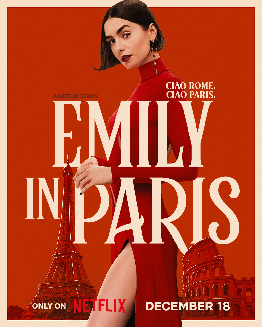 Lily Collins in nieuwe Emily in Paris S5 poster op Netflix België