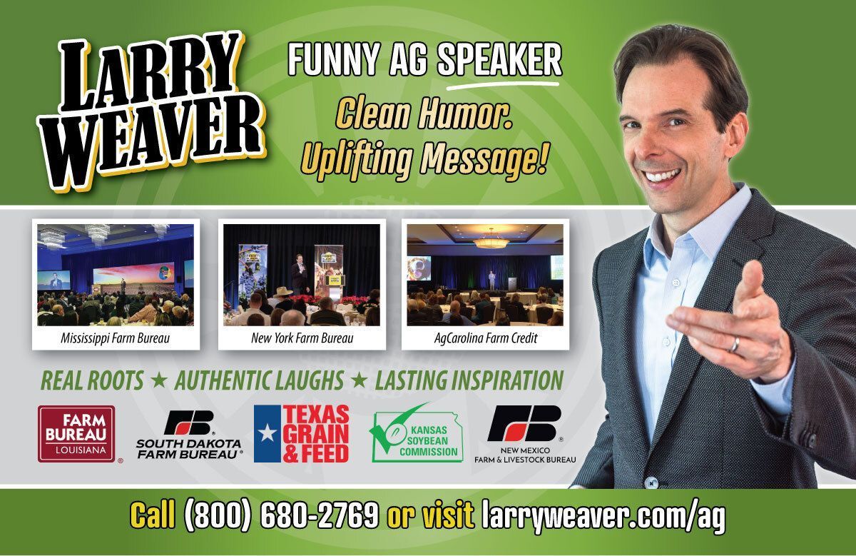 larryweaver's tweet photo. Ready to Grow a Stronger Event? Plant a Little Humor. 

If you plan conferences, banquets, or employee events in agriculture, I’d love to be part of your next program. 

#agriculturespeaker #motivationalspeaker #inspirationalspeaker #keynotespeaker https://t.co/PiGoi2EMEO