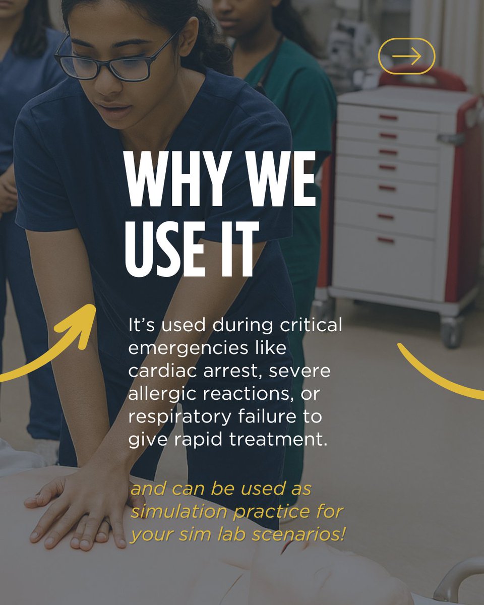 Pocket_Nurse's tweet photo. The crash cart isn’t just for real emergencies. It’s a must-have for your simulation lab.  ⚡💉

Check out the DURAQuipp® Emergency Crash Cart, Six Drawer here: https://t.co/xhkVAyu7bD

#SimulationLab #MedicalTraining #NursingStudents #HealthcareEducation #CrashCart https://t.co/66uEyhO6Wk