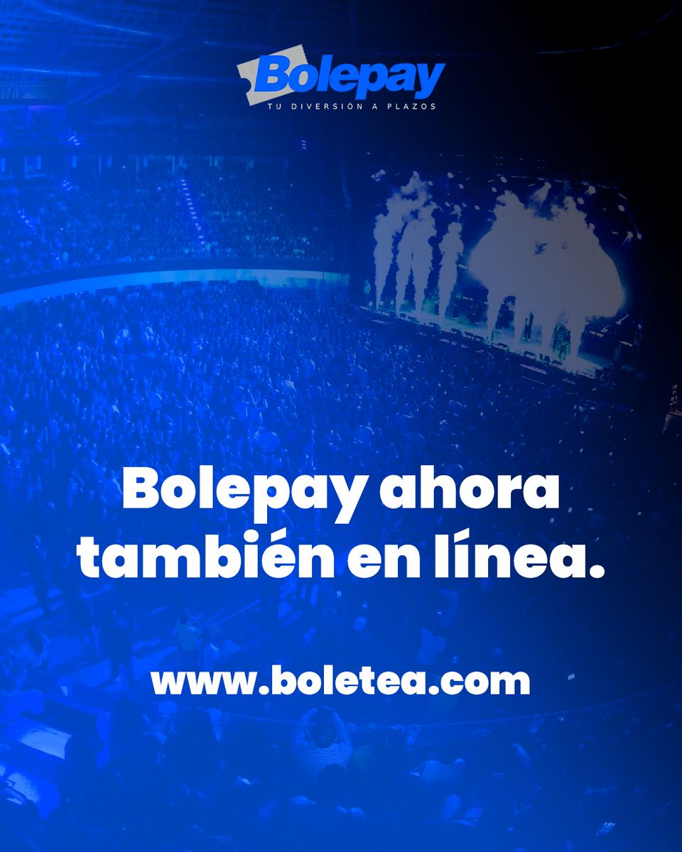 Ya puedes usar el código BOLEPAY en boletea.com y apartar tus boletos desde el 25%. 
Fácil y rápido 💙 

#bolepayenlínea #tudiversiónaplazos
