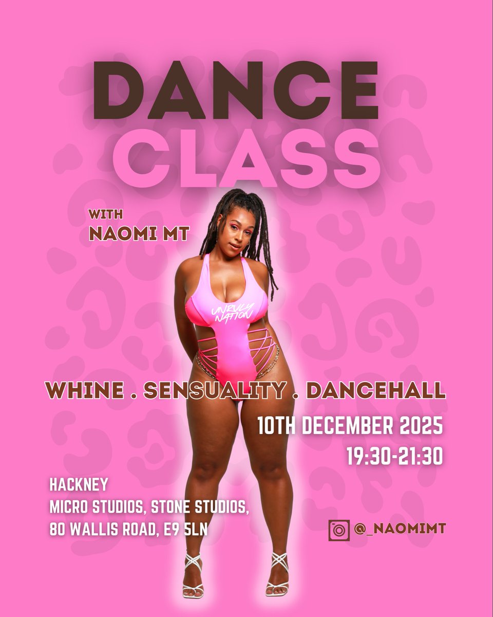 _sensualmuse's tweet photo. Ladies💕 I’m back with a Dance Class! 

📅 WED, 10th DECEMBER
🕰️ 19:30-21:30 
📍 East London 
🔗 https://t.co/e4zJXcc7Yi
All levels welcome. 

Naomi MT and her classes empower you to be confident, sexy and sensual. ❤️‍🔥
Perfect blend of Whine, Sensuality &amp; Dancehall. 
#danceclass https://t.co/NeJepVpAmN