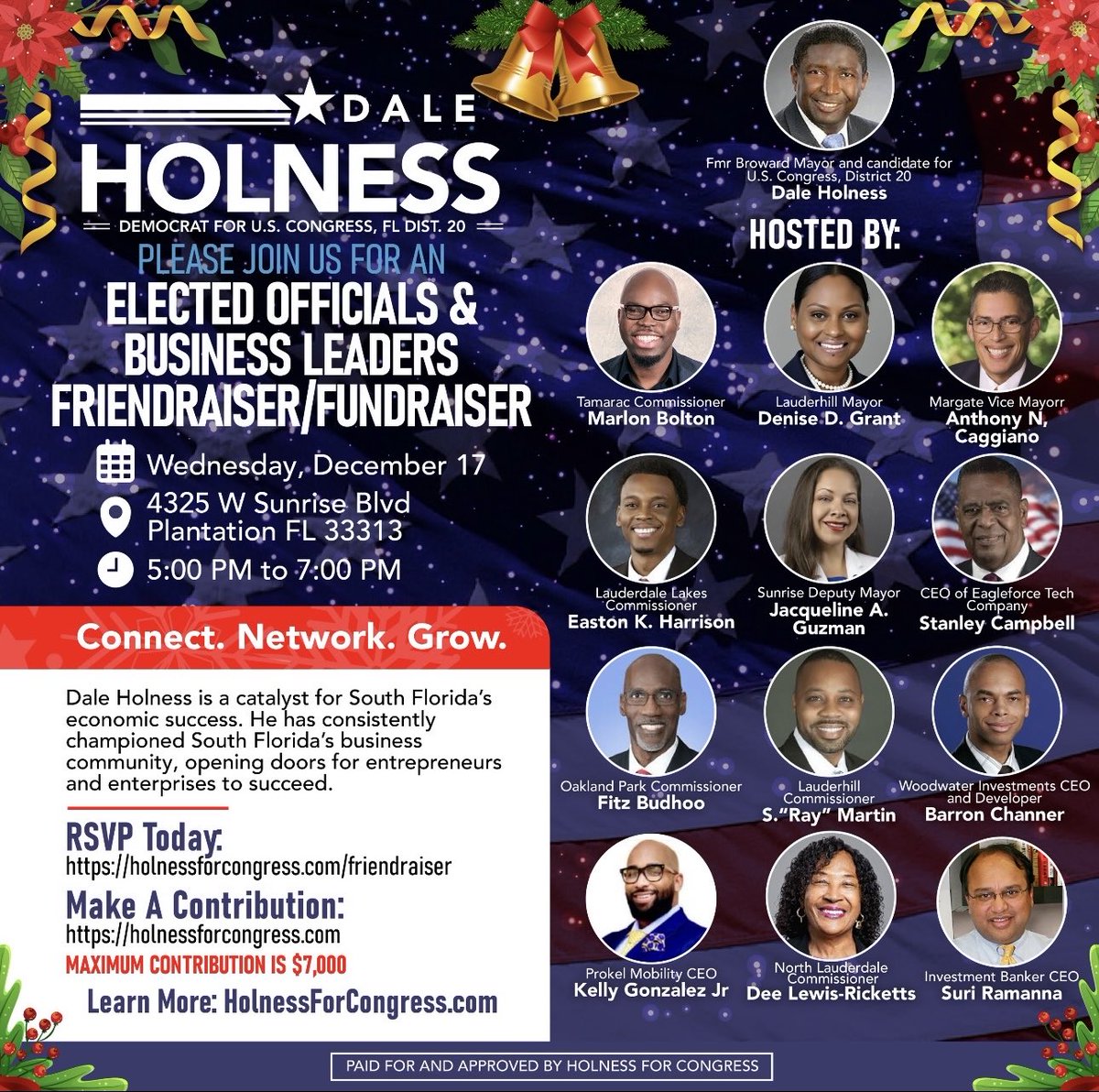 You’re invited to an evening gathering with Dale Holness, a proven catalyst for our region’s economic success, focused on bringing together local business and community stakeholders. Please share this invitation with your network.

🔗 RSVP &amp; Donate Today: conta.cc/48Vi5ZM