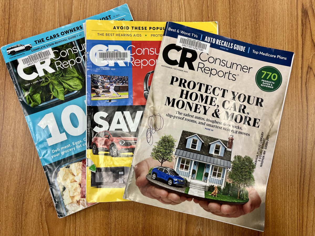 Making a big purchase this month? Shop confidently through Consumer Reports, an independent nonprofit that provides ratings and recommendations on thousands of products and services.   

Borrow it from our magazine collection or search for articles at nashualibrary.org/research.