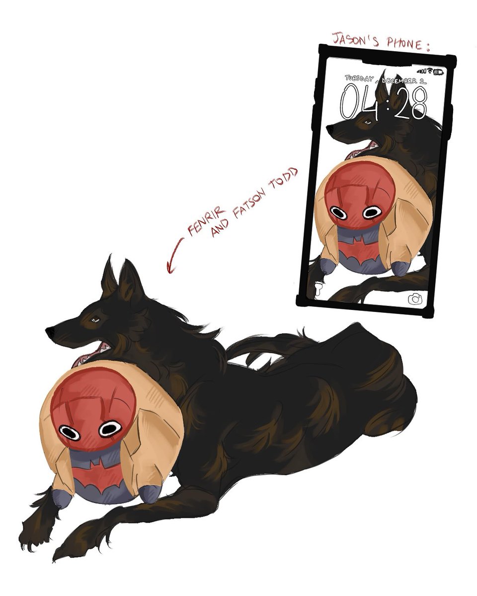 erebytee's tweet image. POV: When you were kept for underground dog fighting pits but now being raised by a crime lord in his 20s #jasontodd WELCOME TO MY SERIES OF GIVING JAY THE DOG HE DESERVES: meet Fenrir the crime alley hellhound