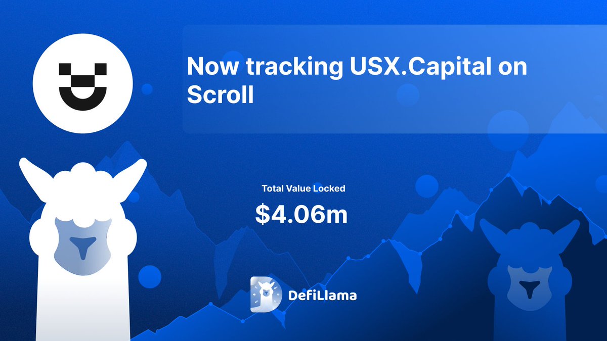 DefiLlama tracking USX Capital on Scroll with $4.06M TVL