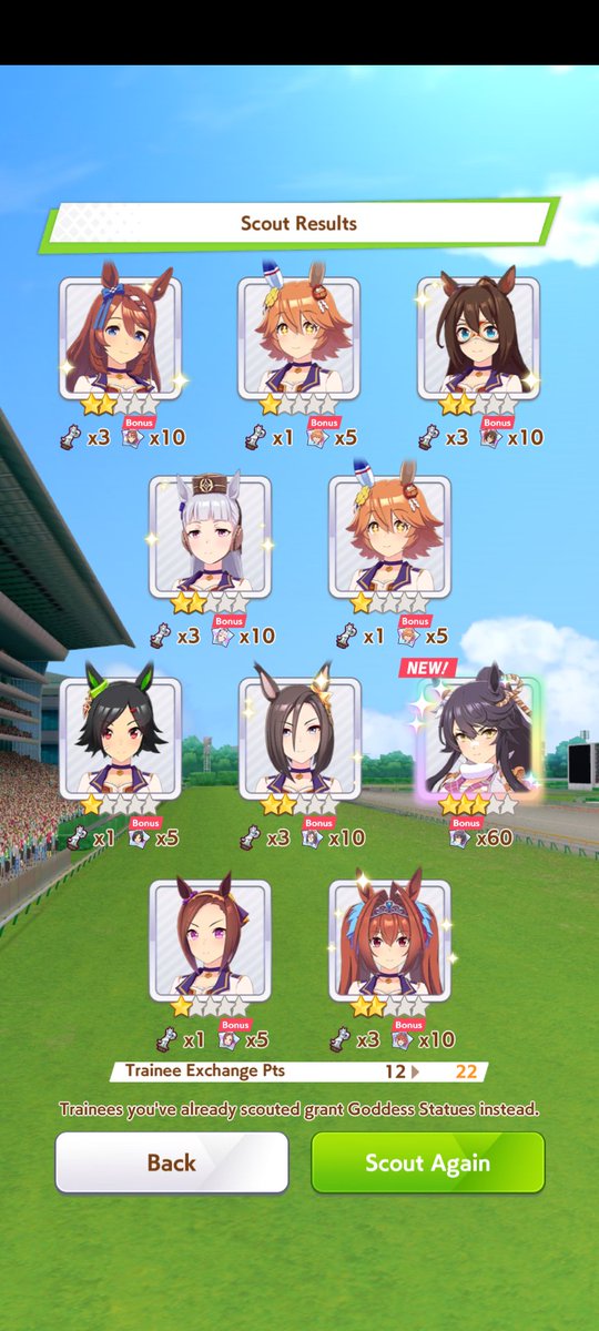 OleIdiot's tweet photo. @umamusume_eng 50 PULLS 3 SSRS BUT NO CAFE 😭😭😭 https://t.co/sBkkvJ72OG