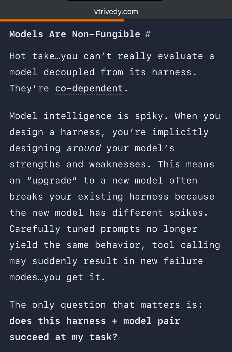 Sólo quiero poner esto ahí de nuevo:
“Los modelos no son fungibles en su arnés”
Todos estamos intentando construir ex