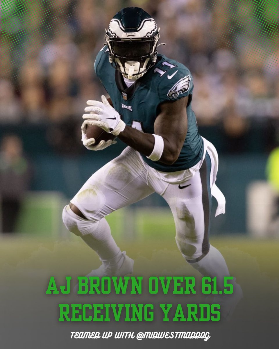 🚨 Hot prop alert! 🚨 

My homie <a href="/MidwestMadDog/">MIDWEST</a> and I have been breaking down Eagles vs Chargers and found a spot you can’t sleep on.

📊 Matchup ✅
⚡ Recent form ✅
💻 Analytics ✅

We’re going ALL IN on AJ Brown OVER 61.5 receiving yards 🔥💰
