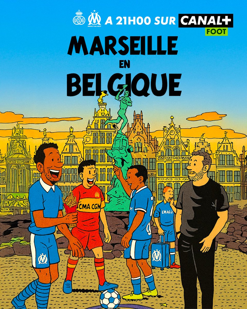 CanalplusFoot's tweet image. L'OM EN BELGIQUE 💫

Ce soir les Marseillais se déplacent au pays de Tintin, et c'est en direct à 21H00 sur CANAL+ FOOT 📺

#USGOM | #UCL