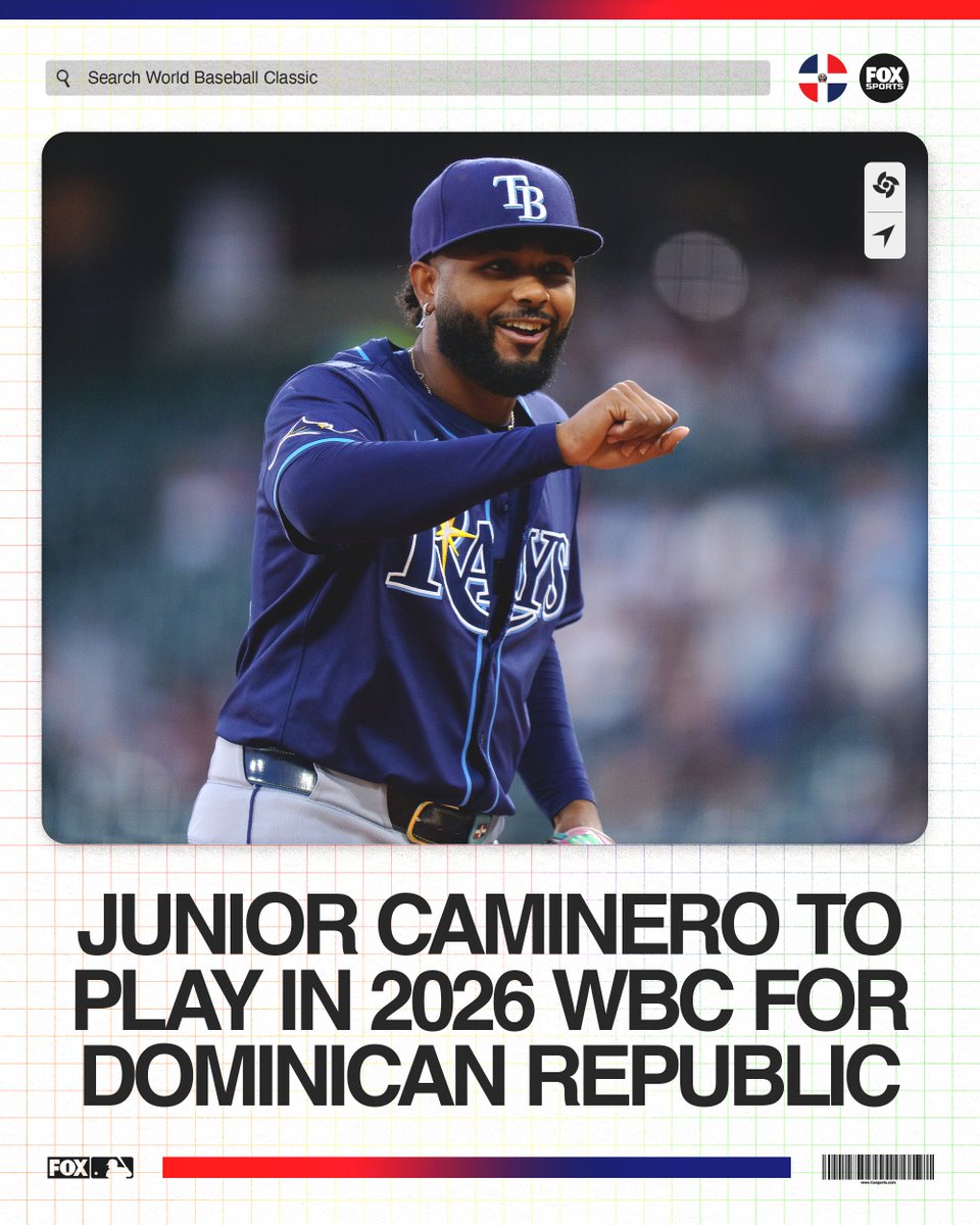 Albert Pujols announced that Junior Caminero will play for the Dominican Republic in the 2026 World Baseball Classic 🇩🇴 