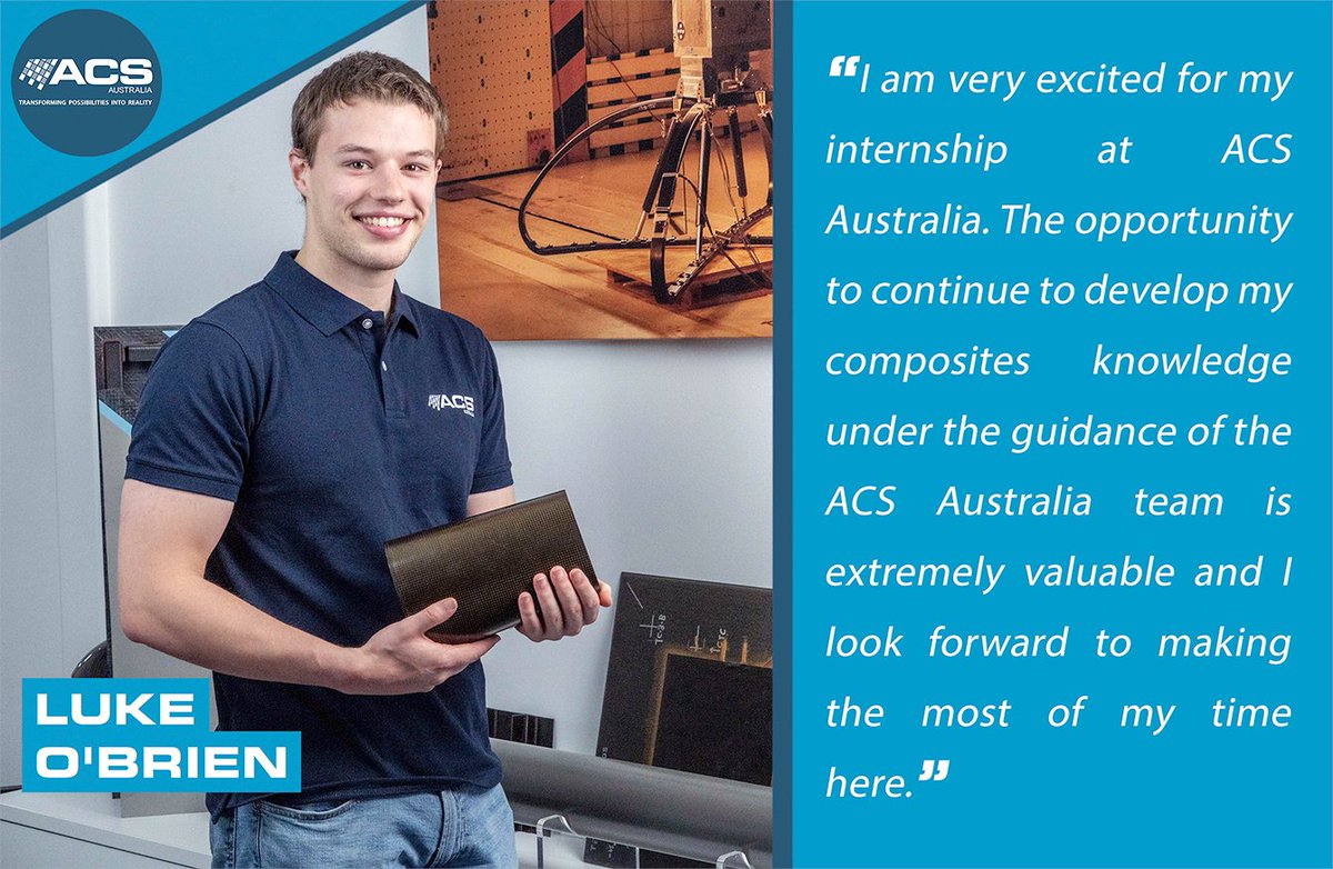 acs_australia's tweet photo. 👏 We welcome Luke O'Brien to the team at @acs_australia ! ​
​
Luke joins us as our newest #aerospace #engineering #intern through the DIIP - Defence Industry Internship Program. He is already contributing to the manufacture of #Defence projects. https://t.co/ZNGc36Vr8v