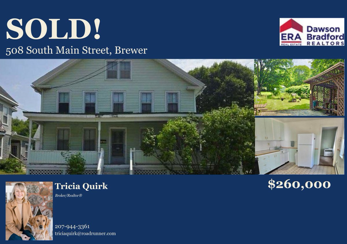 🎉✨ SOLD! ✨🎉
Huge congratulations to the amazing sellers of this fantastic family home in Brewer! 

📞 Call me today!
Tricia Quirk — 207-944-3361