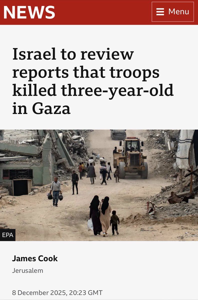 The BBC’s headline is deliberately crafted to cast doubt on whether Israel would kill a three-year-old Palestinian. 

If only there was a body of evidence from the last 26 months that could be referred to.