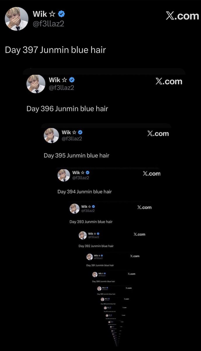 Day 398 Junmin blue hair