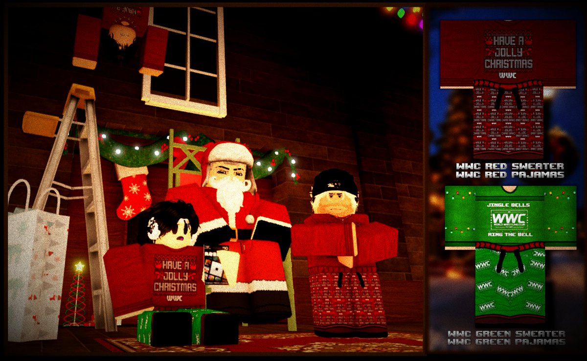 🎄🔥 NEW MERCH DROP, JUST IN TIME FOR THE FESTIVE SEASON! 🔥🎄

💥 WWC Red &amp; Green Outfits are OUT NOW! 💥

Stay warm. Look fresh. Represent WWC.

🛒 COP YOURS HERE ⤵️

roblox.com/catalog/748344…

roblox.com/catalog/137569…

roblox.com/catalog/139421…

roblox.com/catalog/108625…