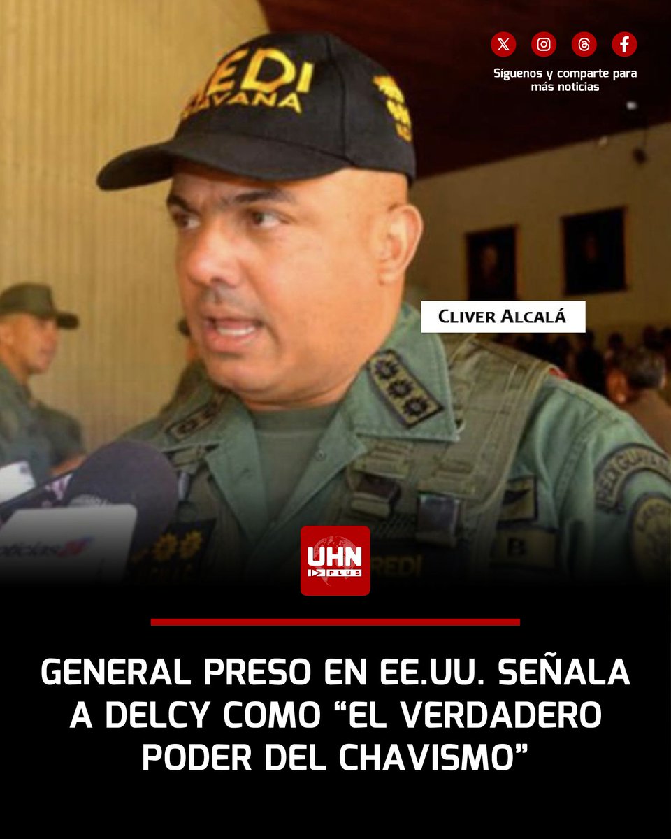 UHN_Plus's tweet image. 🇻🇪🇺🇸‼️ | ÚLTIMA HORA — El general chavista Clíver Alcalá, preso en EE.UU., rompe su silencio y acusa en una carta dirigida al Presidente Donald Trump a Delcy y Jorge Rodríguez de ser el verdadero núcleo de poder del chavismo, controlando tanto la maquinaria criminal del Cártel de…
