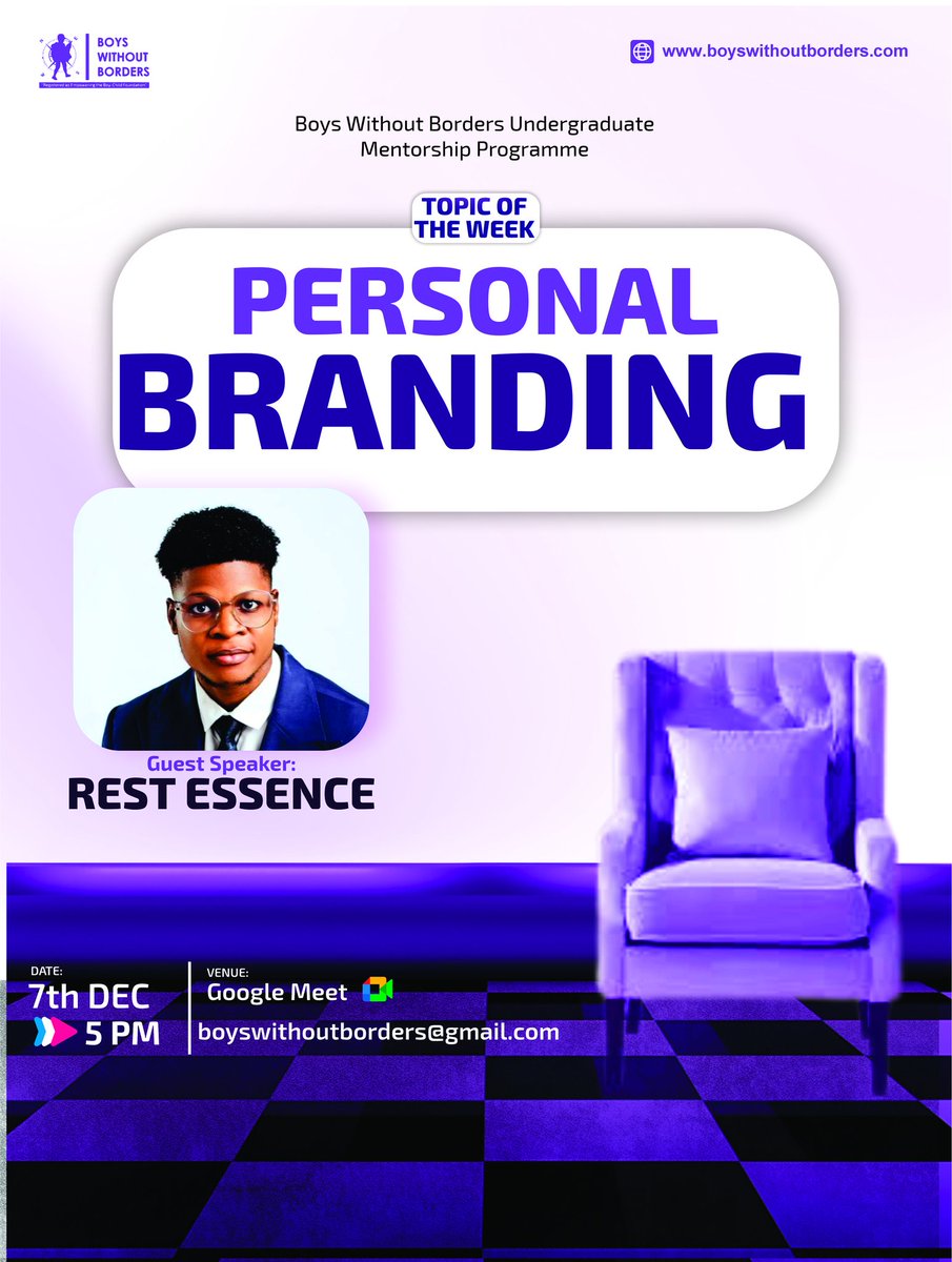 Yesterday, our mentees had a transformative session on Personal Branding, facilitated by Rest Essence <a href="/essence_rest/">Essence</a>. 

Mentees explored how to intentionally  position themselves for their long term goals. 

To raising functional men! 🥂✨

#BWBUMP #BWBNG #Mentorship