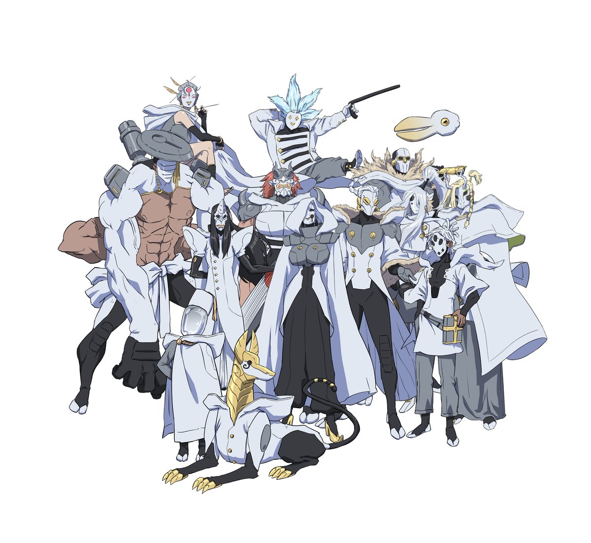 I created my own villain group for my manga, Apple Black...