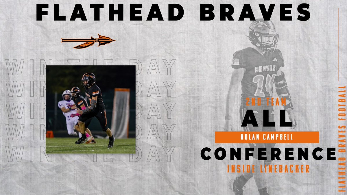 FlatheadHighFB's tweet photo. Congratulations to Nolan Campbell for being selected as 2nd Team All Conference at Inside Linebacker! 

#WinTheDay https://t.co/M8qdOjE2J3