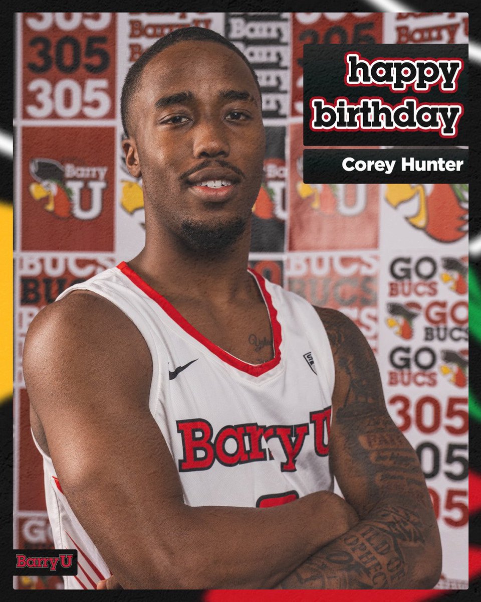 Happy birthday Corey! 🎉

Drop a 🥳 to wish Corey Hunter a happy birthday!

#BarryUHoops // #BucBirthdays