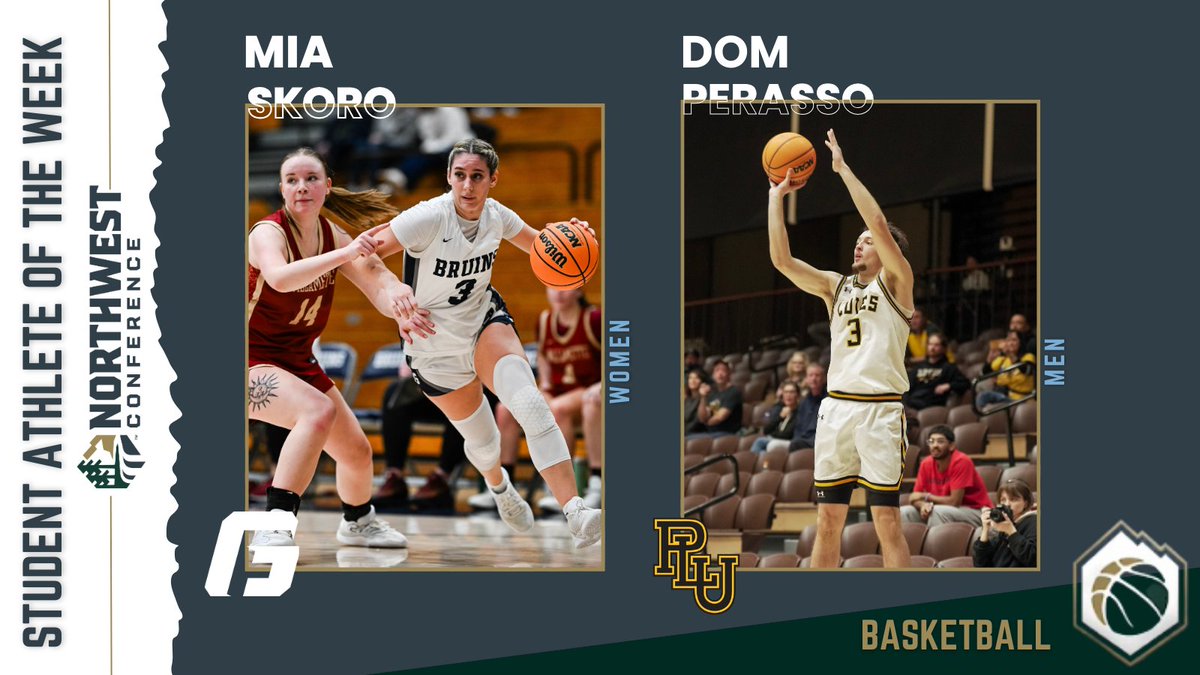 NorthwestConf's tweet photo. Skoro &amp; Perasso Named NWC Basketball Student-Athletes of the Week
@GFUAthletics @GeorgeFoxWBB @golutes @PLU_Mbball 
https://t.co/spqP6ht7Bd https://t.co/jMaz2Awmb5