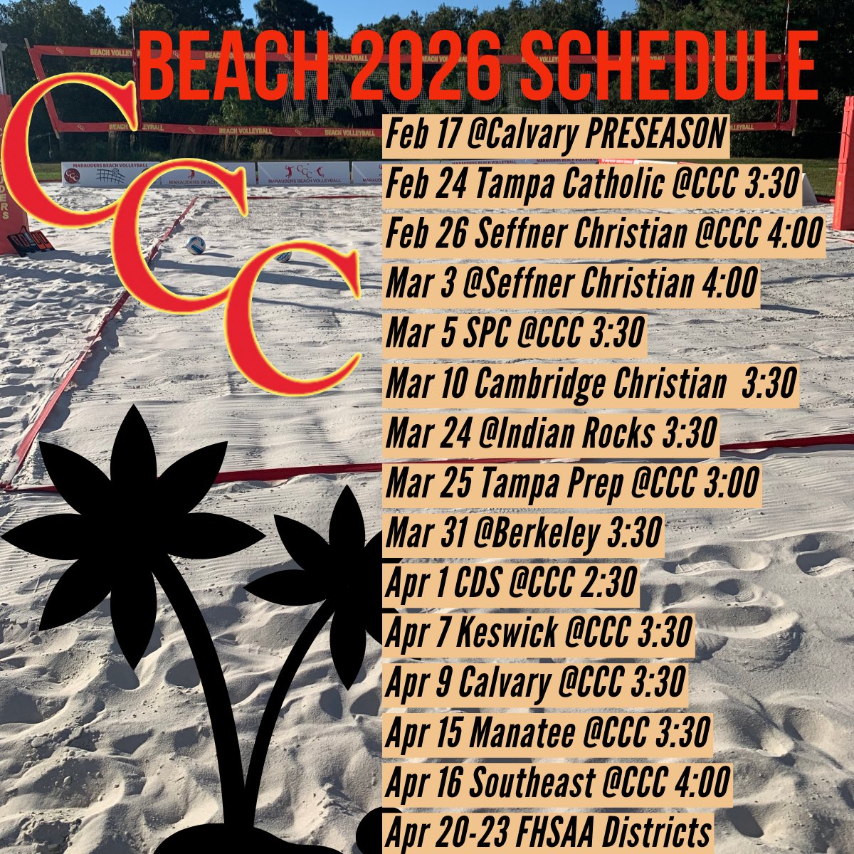 Beach season set!! 🌴<a href="/CCCMarauders/">Marauder Athletics</a>