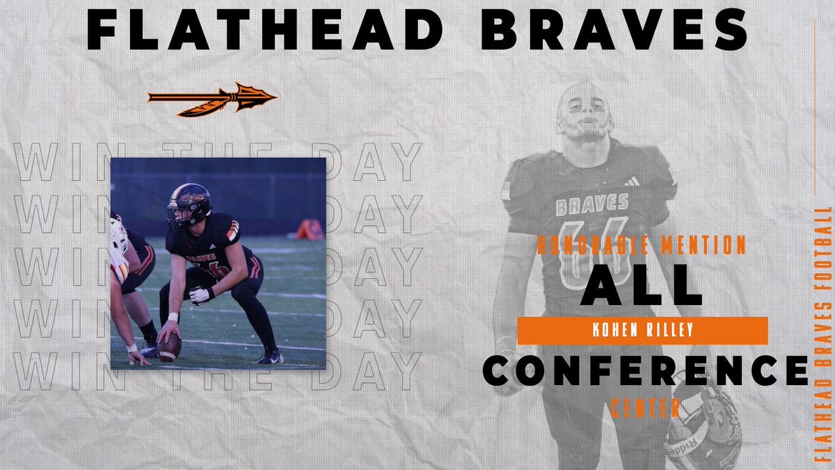FlatheadHighFB's tweet photo. Congratulations to Kohen Rilley for being selected as Honorable Mention All Conference at Center! 

#WinTheDay https://t.co/fAzR1EtPXQ