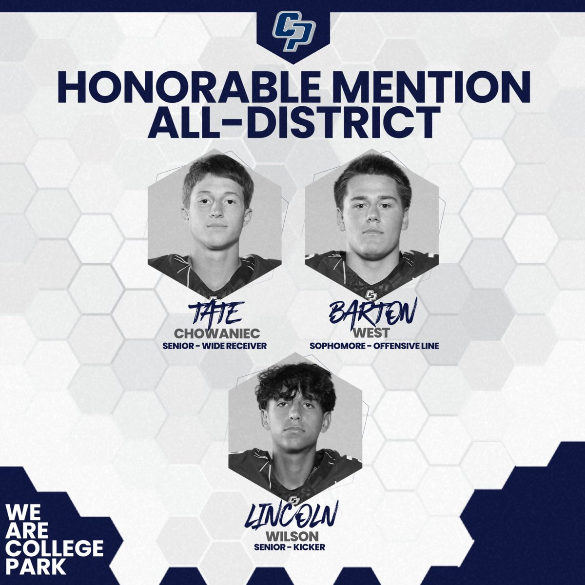TWCPFootball's tweet photo. Congrats to our 2nd Team and Honorable Mention Selections!

Congratulations fellas!

#WeAreCP #TDE #ForTheFAM1LY https://t.co/XCW0hqqvhP