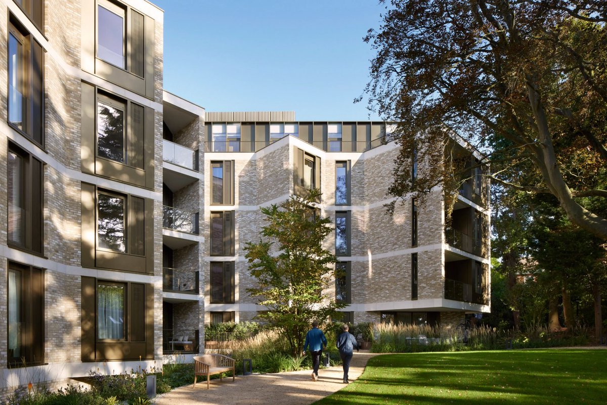 dezeen's tweet image. Stanton Williams creates faceted retirement complex in Hampstead: dezeen.com/2025/11/13/sta…