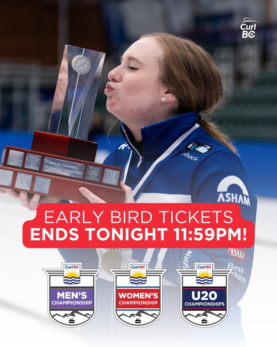 CurlBC's tweet image. 🔥 LAST CHANCE! Early Bird ends TONIGHT at 11:59pm! 🔥

🎟️ Tickets 👉 curlbc2026.eventbrite.ca
#Curling #CurlBC #BCCurling #RoadToEsquimalt