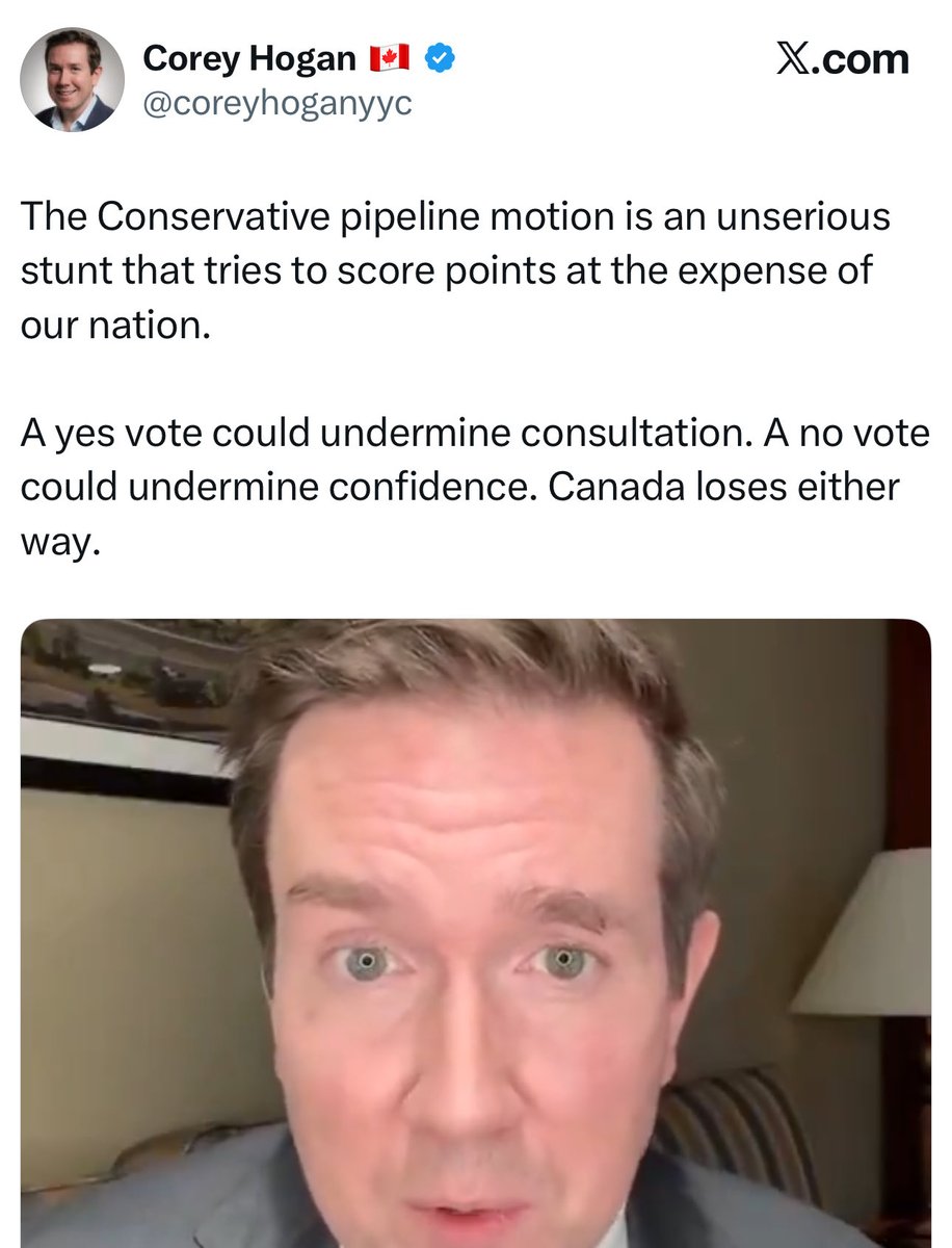 That's a lot of fancy words to say I'm voting against a pipeline as a Calgary MP.