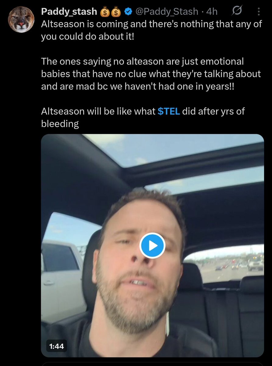 When was the last time this nut job was right lol Gotta be one of the worst traders in this space. $Tel