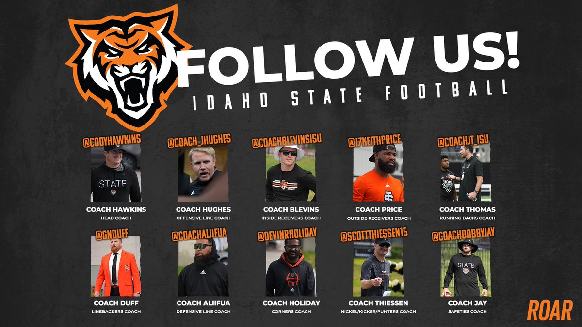 BengalGridiron's tweet image. 2️⃣0️⃣2️⃣7️⃣s follow the link

💻 shorturl.at/TbrRt

QB @CodyHawkins 
OL @Coach_JHughes 
IWE @CoachBlevinsISU 
OWR @17keithprice 
RB @CoachJT_ISU 

LB @gnduff 
DL @coachaliifua 
CB @DevinRHoliday 
Ni/K/P @ScottThiessen15 
SAF @CoachBobbyJay

 JR Day and Camp Schedules soon
