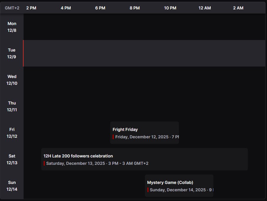 Flashver's tweet image. Meow ^^) This week’s schedule and on Saturday we’ll be celebrating hitting 200 followers on Twitch a bit late. You’re all welcome to join and we’ll also be playing some community games 🎉🐾

EET (UTC+2)      

twitch.tv/flashver 

#Vtuber #ENVTuber #Fintuber