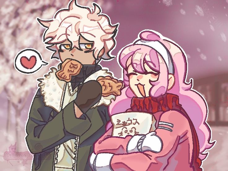 Bloop_Still's tweet photo. // 🩵🌨 Froud/Snowrain🌨🩵 !!
> Frost and Cloud went shopping to buy food for Senpai Jr. and ate some taiyaki ♡
#fridaynightfunkin #fnfcloud #yumetwt https://t.co/91RT6lTBCc