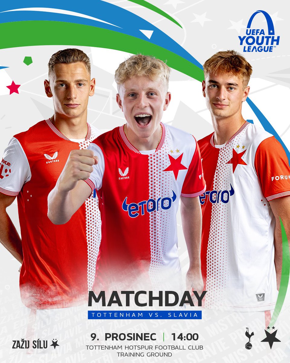🔴⚪️ DNES HRAJE SLAVIE, JAK TO KRÁSNĚ ZNÍ! #SKSU19 🌟

🏆 <a href="/UEFAMensYouth/">UEFA Men's Youth</a>
🆚 Tottenham Hotspur
🏟️ Tottenham Training Center
🕑 14:00 seč
📺 na webu slavia.cz
ℹ️ slavia.cz/article/23729